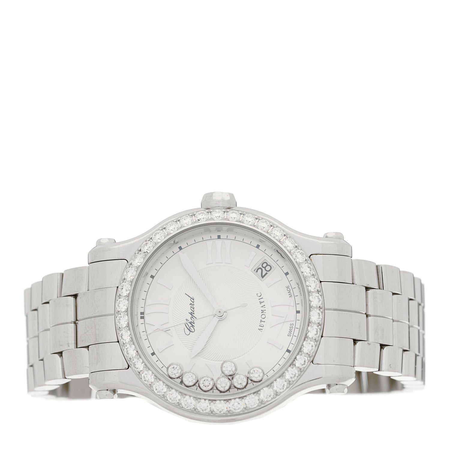 Chopard Stainless Steel Diamond Bezel 36mm Happy Sport Automatic Watch Silver 2 of 4