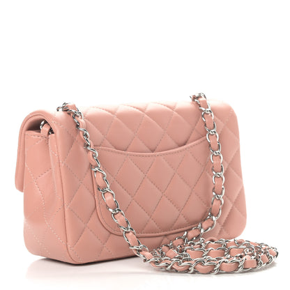 Chanel Lambskin Quilted Mini Rectangular Flap Dark Pink 3 of 10
