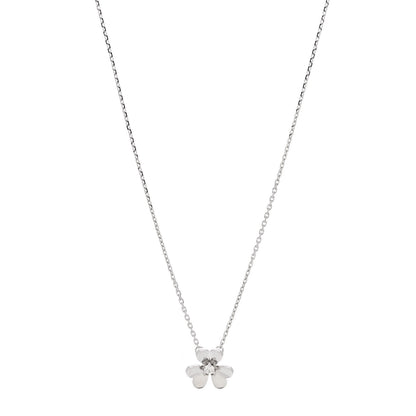 Van Cleef & Arpels 18K White Gold Diamond Mini Frivole Pendant Necklace 1 of 7