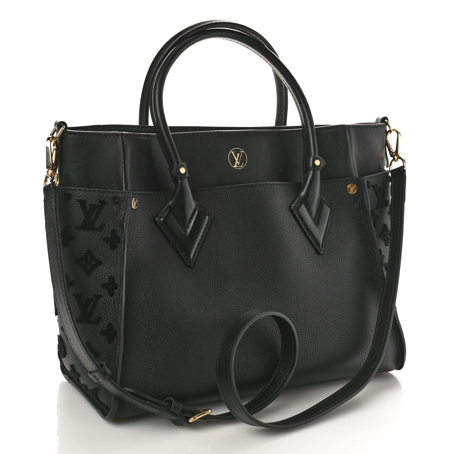 Louis Vuitton Calfskin Monogram Tufting On My Side Black 3 of 8