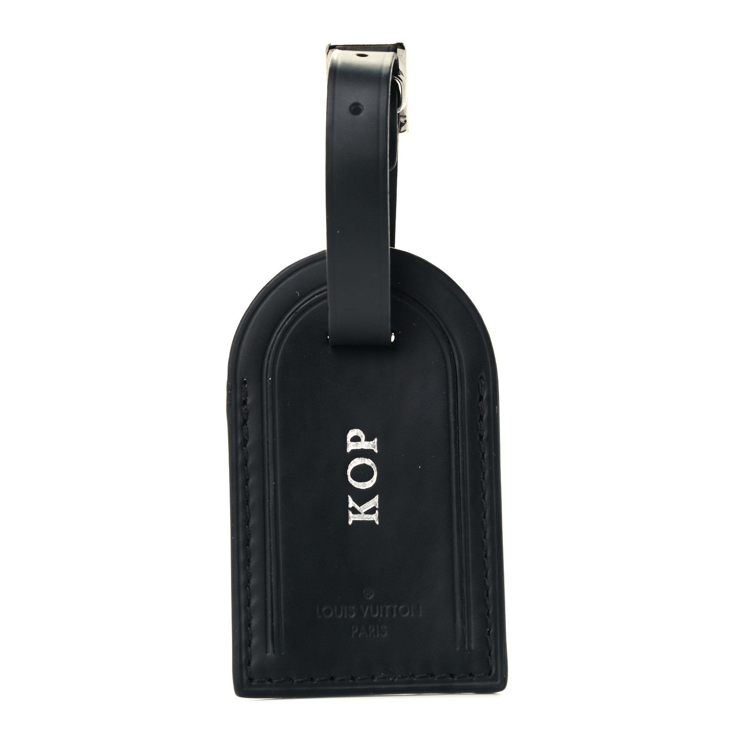 Louis Vuitton Calfskin Luggage Tag Black 1 of 4