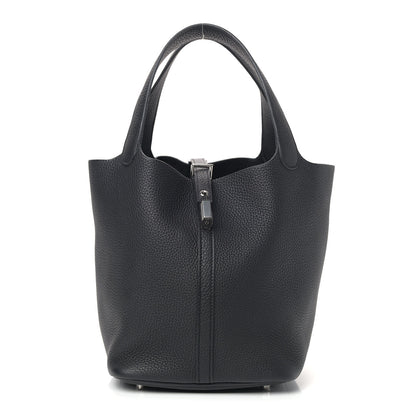 Hermes Taurillon Clemence Picotin Lock 22 MM Black 1 of 5