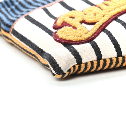 Loewe Canvas Calfskin Print Paulas Ibiza Stripes Cushion Crossbody Tan Multicolor 8 of 10