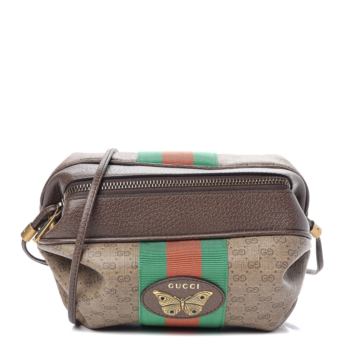 Mini Vintage GG Supreme Monogram Web Butterfly New Candy Crossbody Beige New Acero
