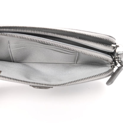 Chanel Metallic Caviar Quilted Small Boy Clutch With Chain Silver 7 of 14