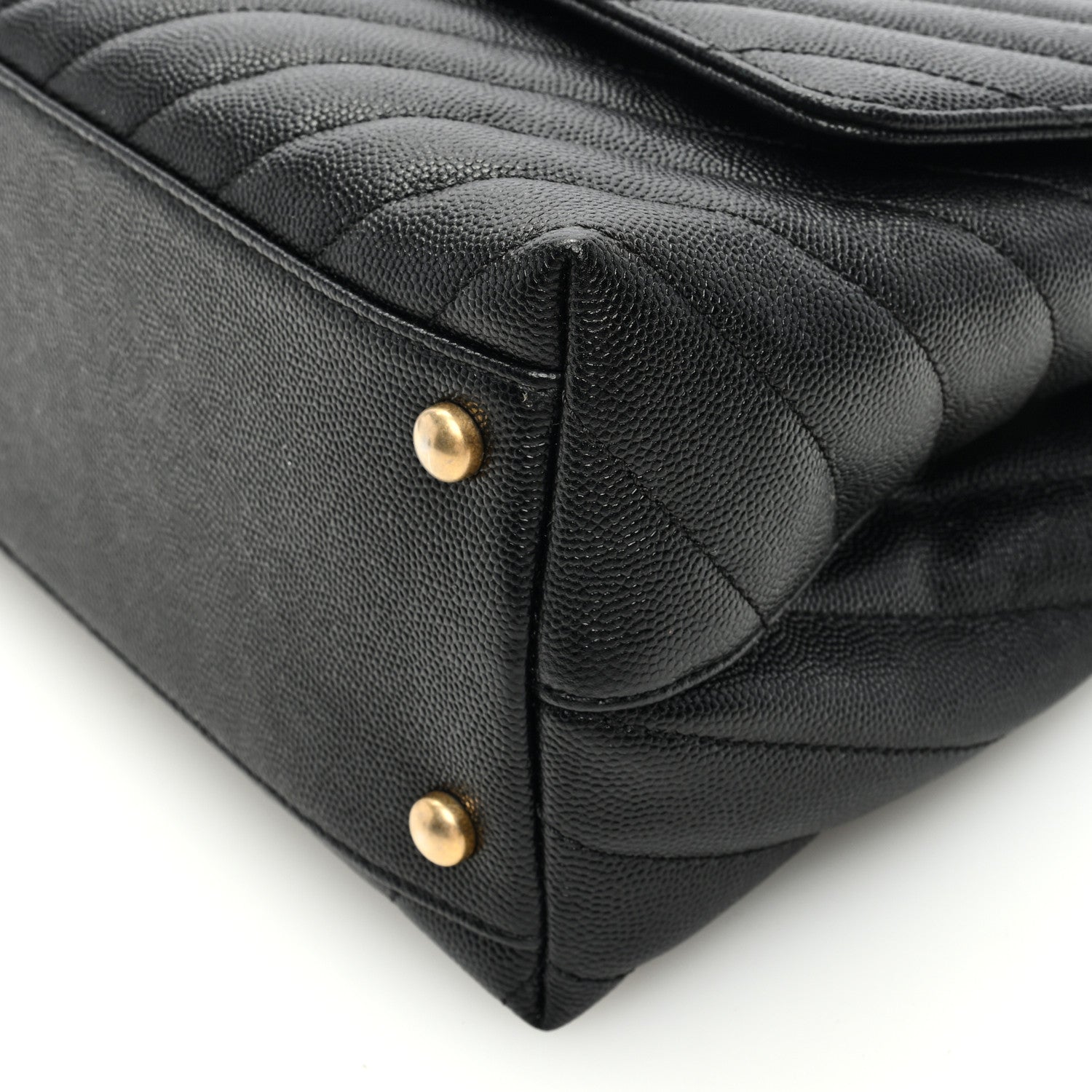 Chanel Caviar Chevron Quilted Small Coco Handle Flap Black 10 of 10