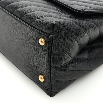 Chanel Caviar Chevron Quilted Small Coco Handle Flap Black 10 of 10