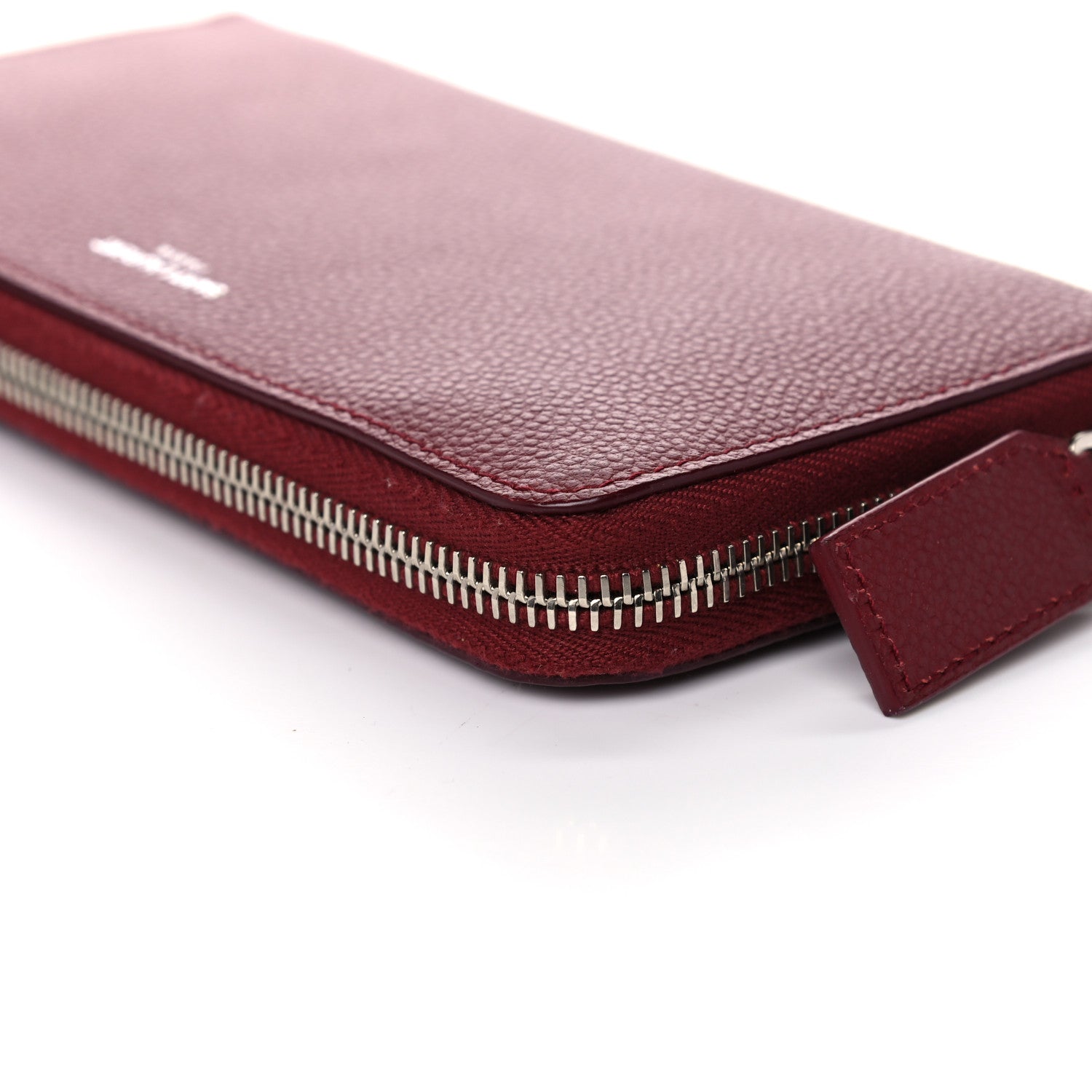 Saint Laurent Grained Calfskin Rive Gauche Zip Around Wallet Palissandre 10 of 11