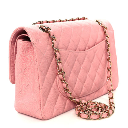 Chanel Caviar Quilted Medium Double Flap Pink 3 of 12