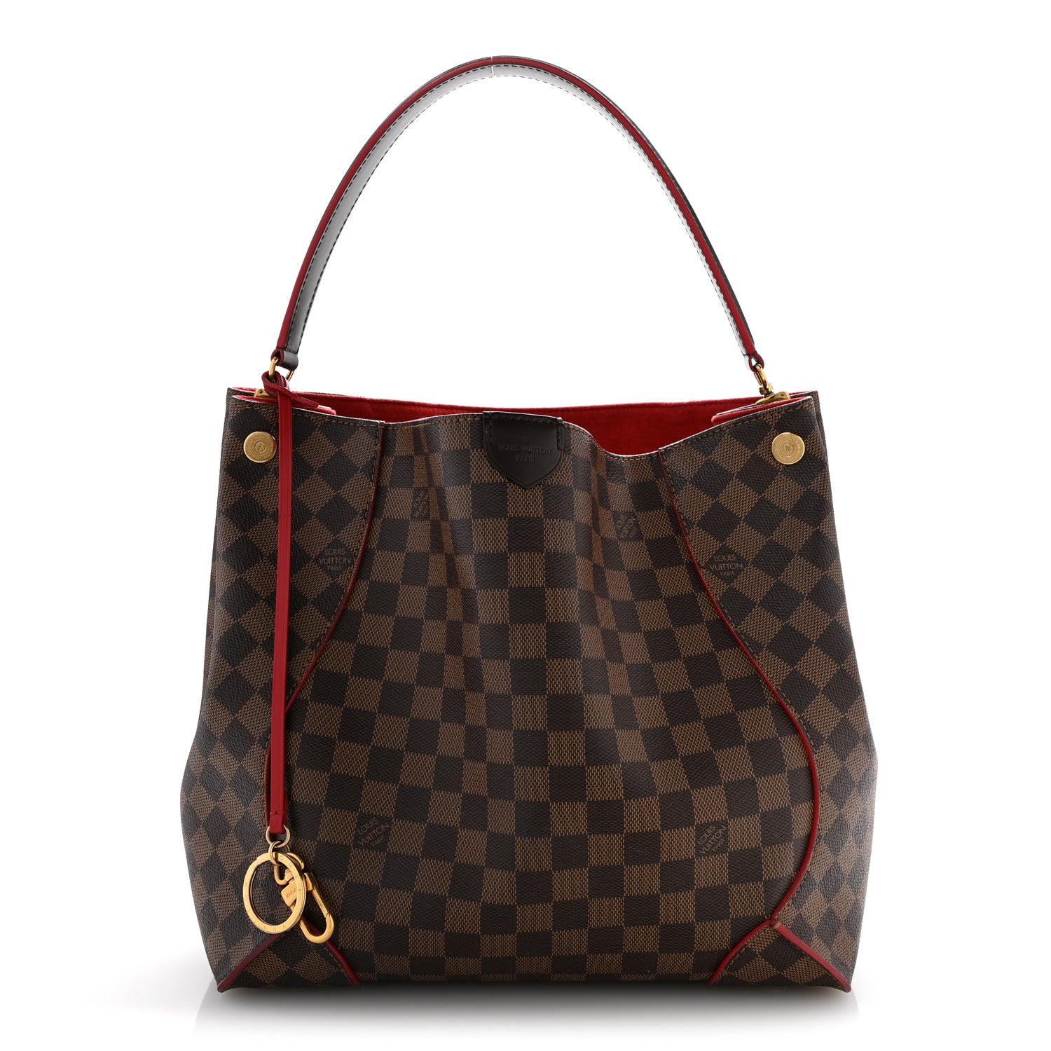 Louis Vuitton Damier Ebene Caissa Hobo Cherry 1 of 13