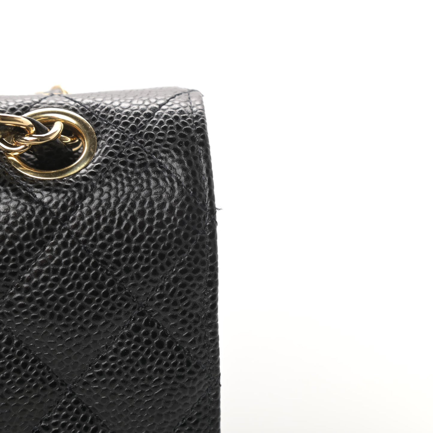 Caviar Quilted Medium Double Flap Black