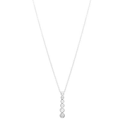 Tiffany Platinum Diamond Jazz Graduated Drop Pendant Necklace 1 of 4