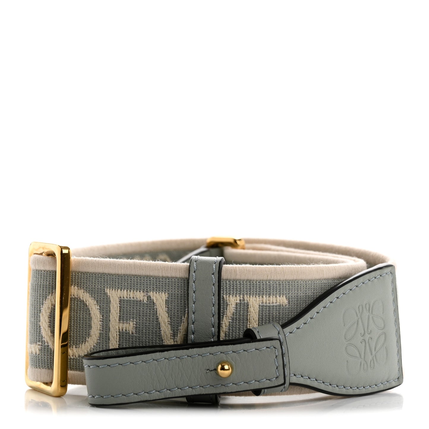 Calfskin Jacquard Anagram Luna Strap Ash Grey