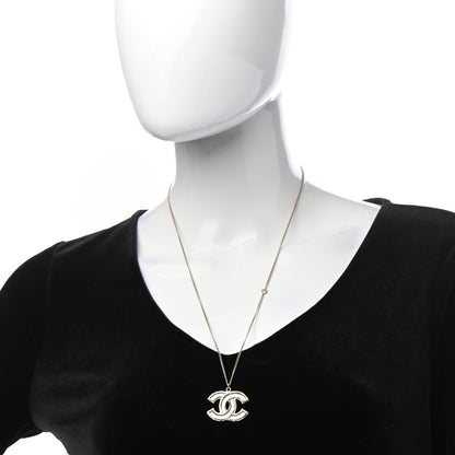 Chanel Metal CC Pendant Necklace Gold Silver 2 of 7