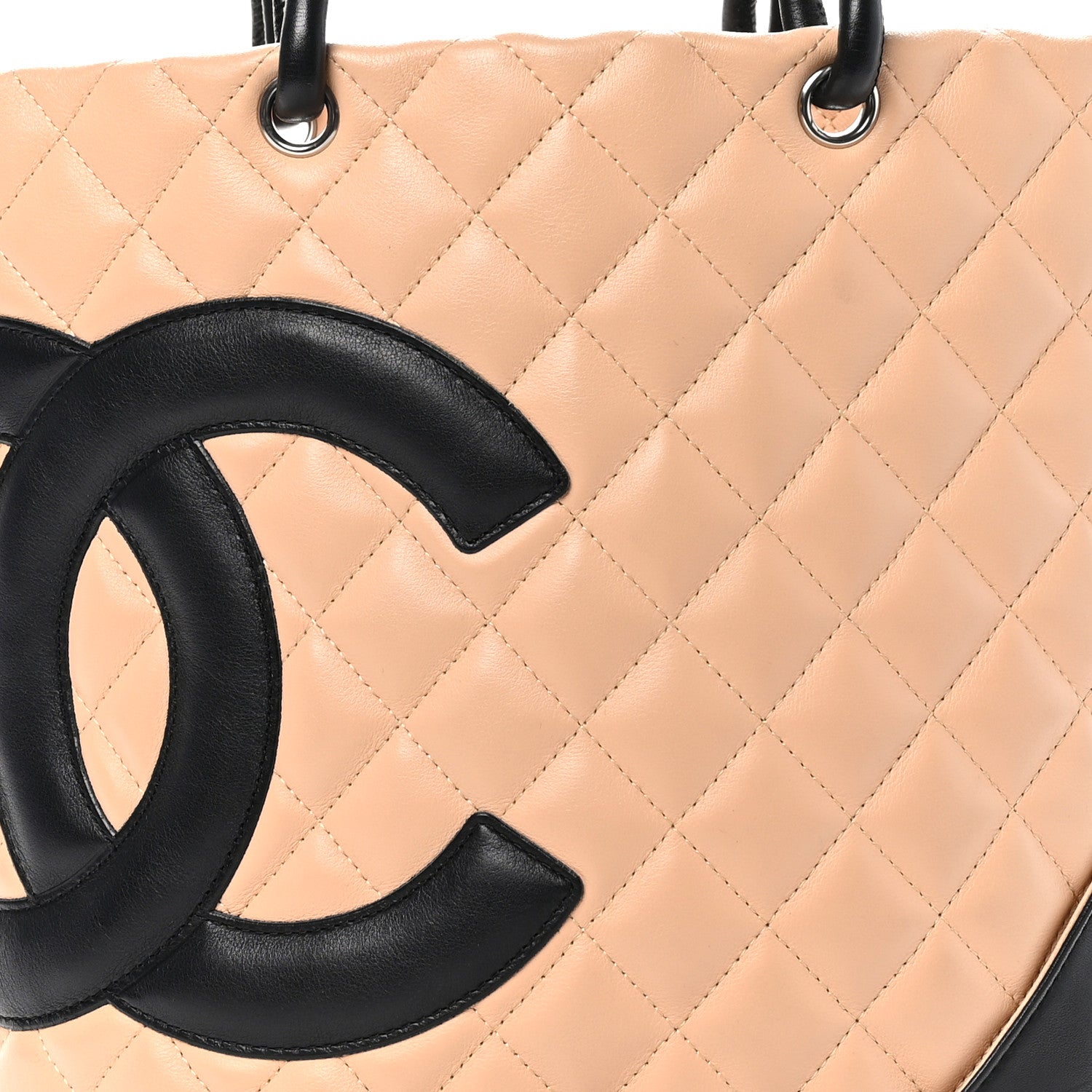 Chanel Calfskin Quilted Medium Cambon Tote Beige Black 8 of 10