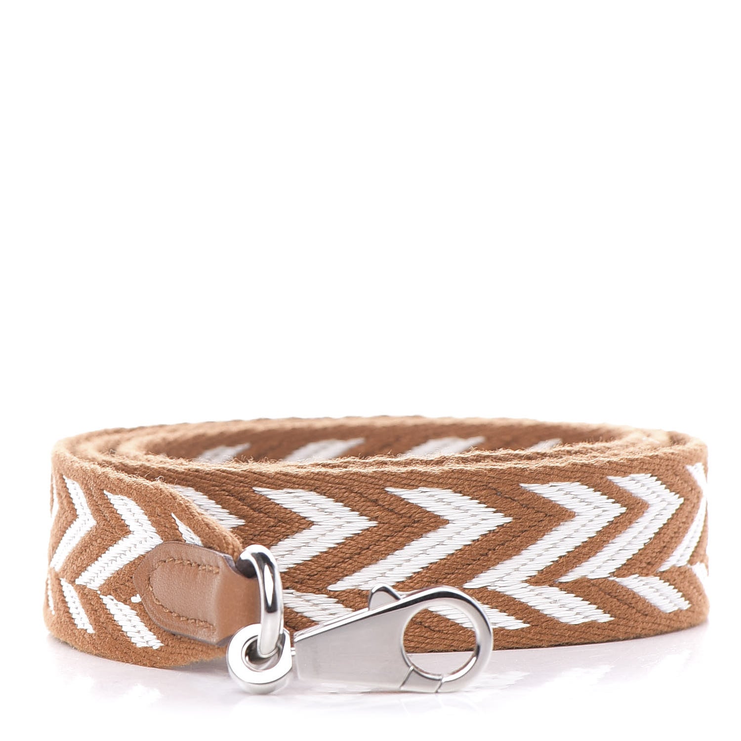 Hermes Toile Swift 25mm Sangle ZigZag Shoulder Strap Gold White 1 of 4