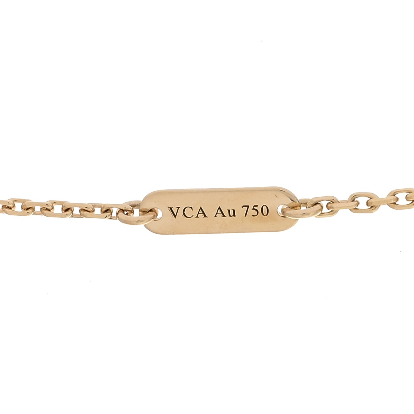 18K Yellow Gold Black Onyx Vintage Alhambra Pendant Necklace