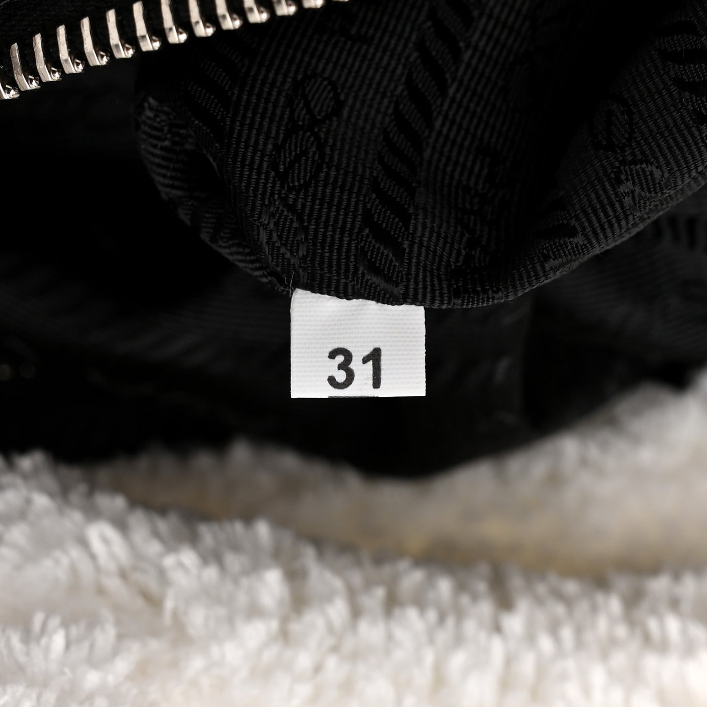 Terry Cloth Tote Bag White Black