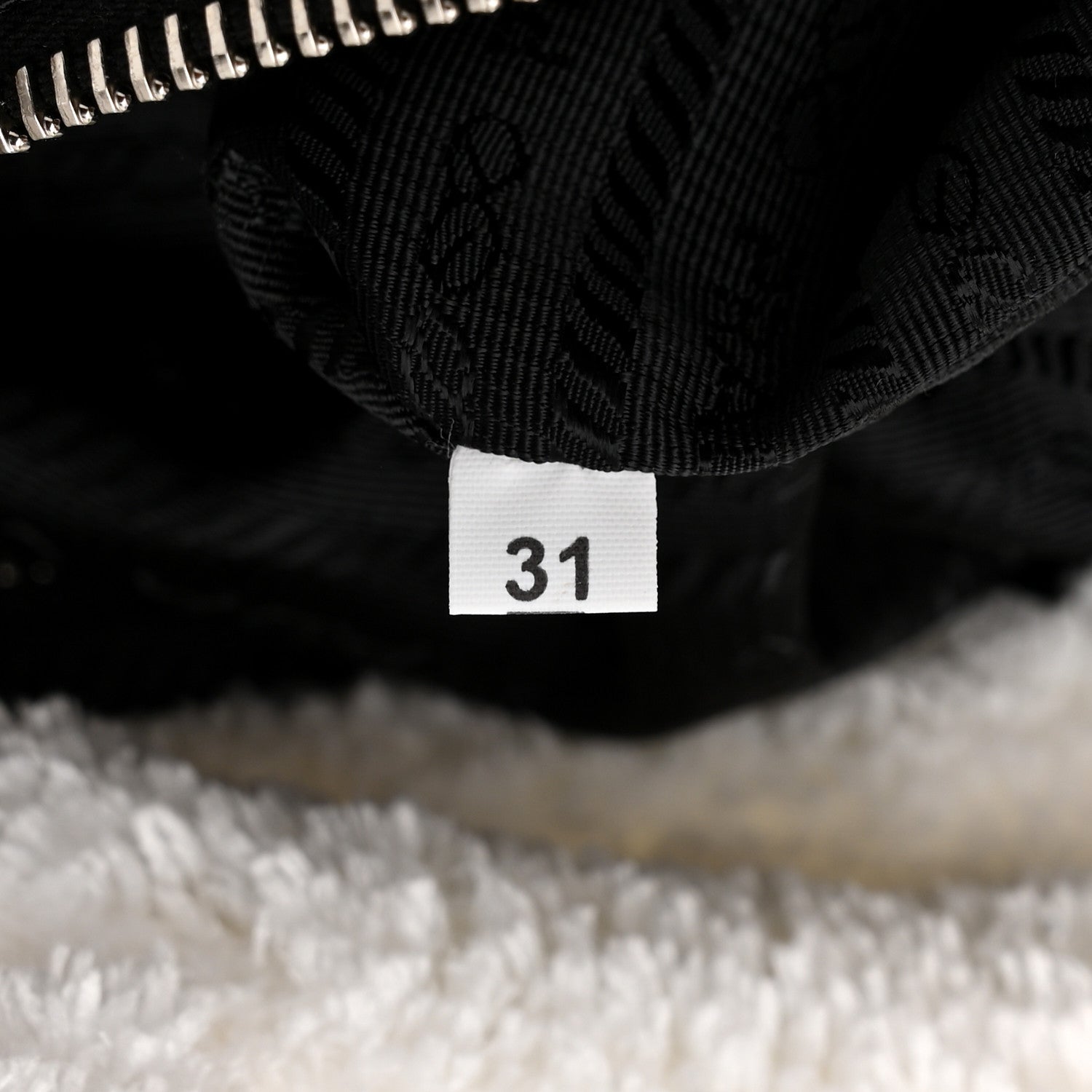 Prada Terry Cloth Tote Bag White Black 7 of 10