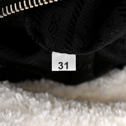 Prada Terry Cloth Tote Bag White Black 7 of 10