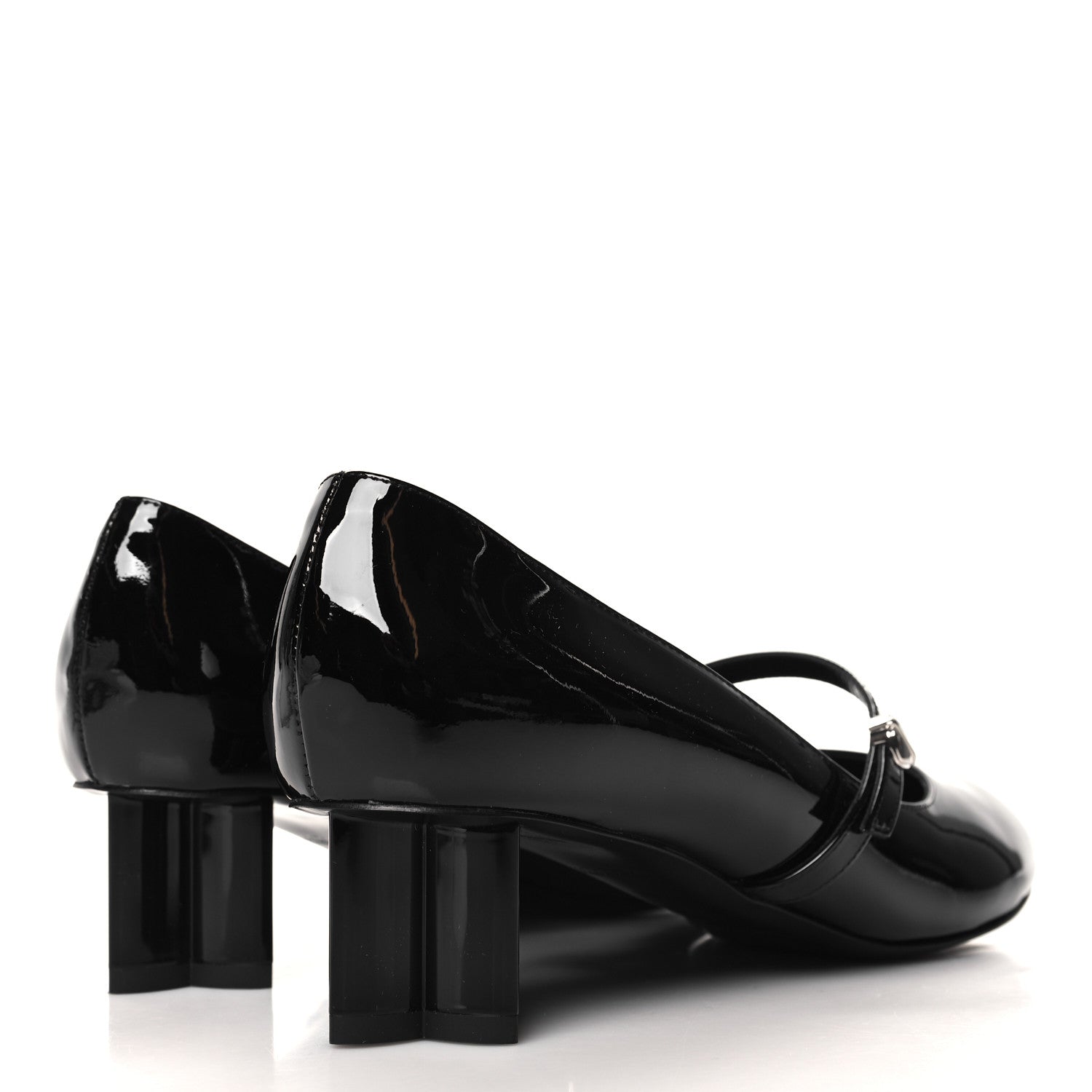 Louis Vuitton LOUIS VUITTON Patent Uniformes Silhouette 40mm Pumps 38.5 Black 4 of 8