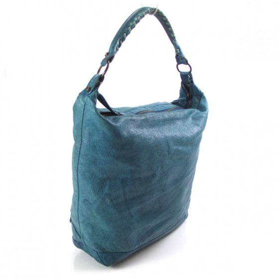 Balenciaga Leather Day Hobo Turquoise 3 of 13