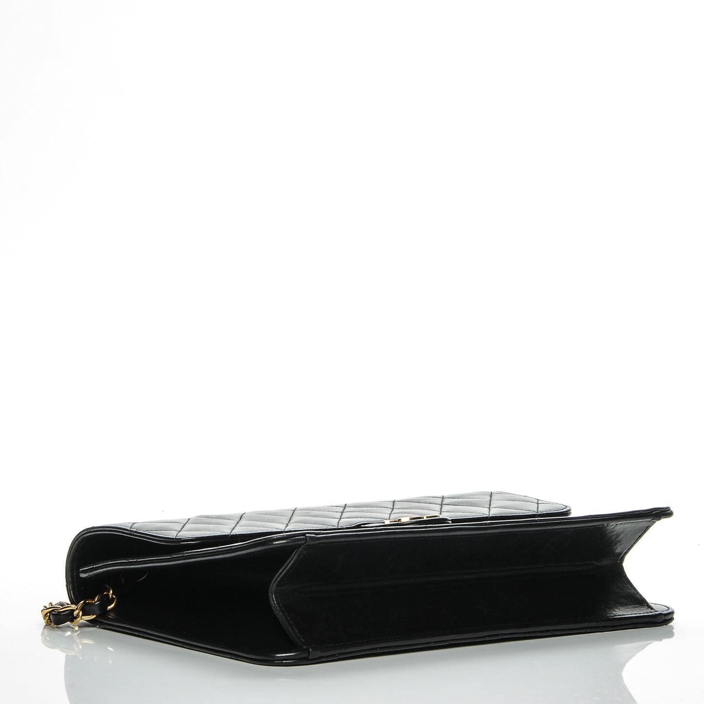Lambskin Quilted Medium Single Flap Black
