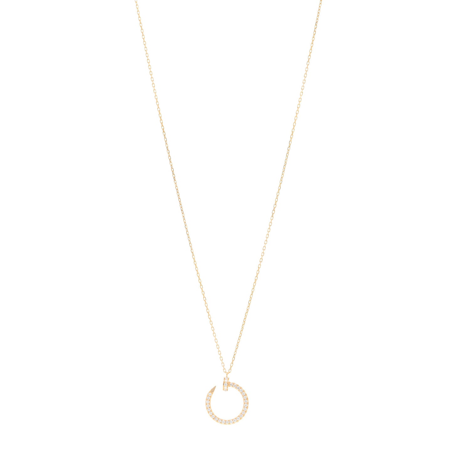 18K Yellow Gold Diamond Juste Un Clou Paved Pendant Necklace
