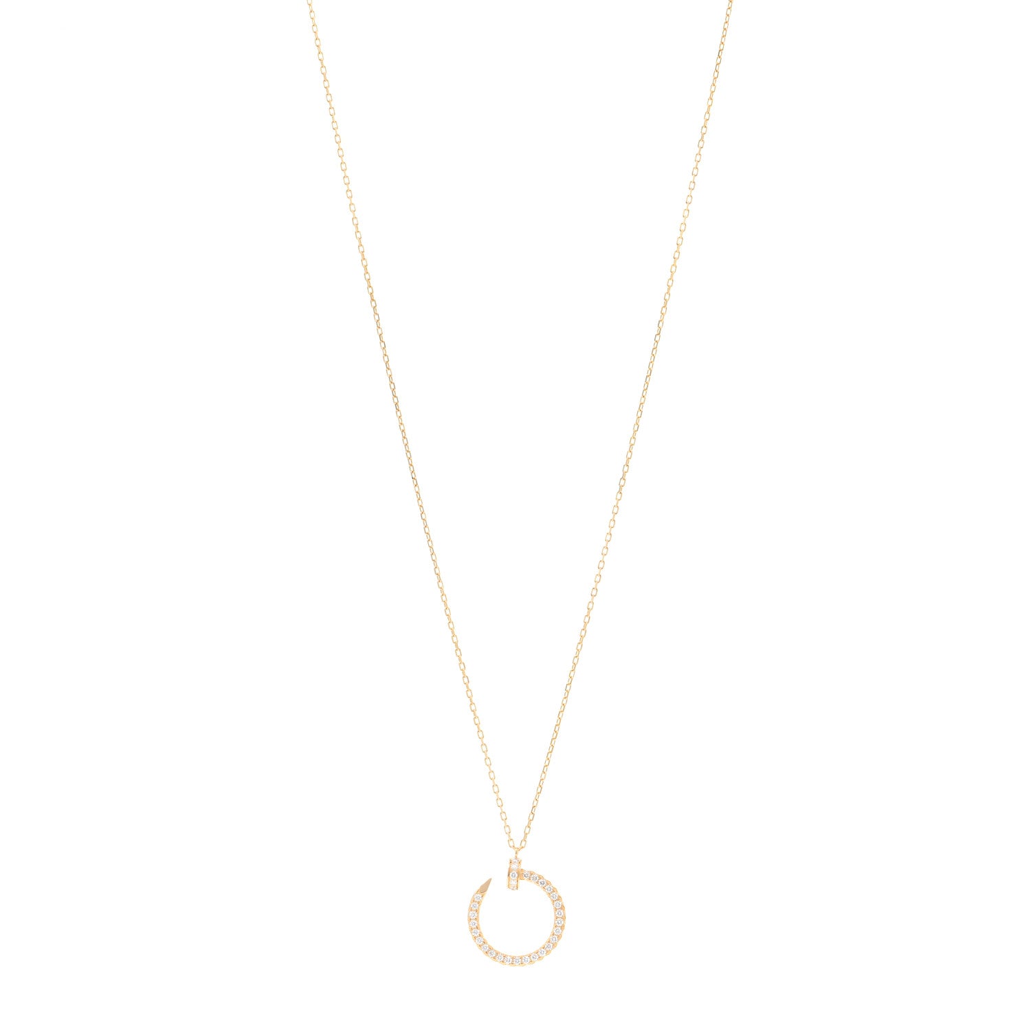 Cartier 18K Yellow Gold Diamond Juste Un Clou Paved Pendant Necklace 1 of 5