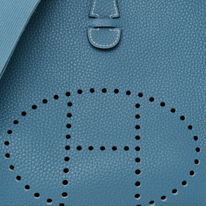 Hermes Taurillon Clemence Evelyne III PM Blue Jean 8 of 11