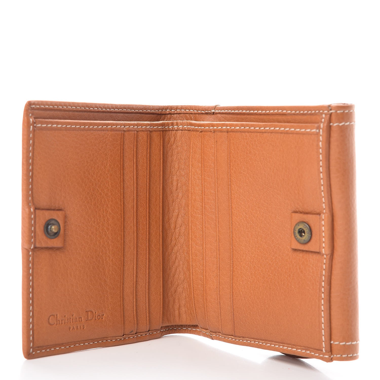 Christian Dior Calfskin Saddle Wallet Light Brown 6 of 8