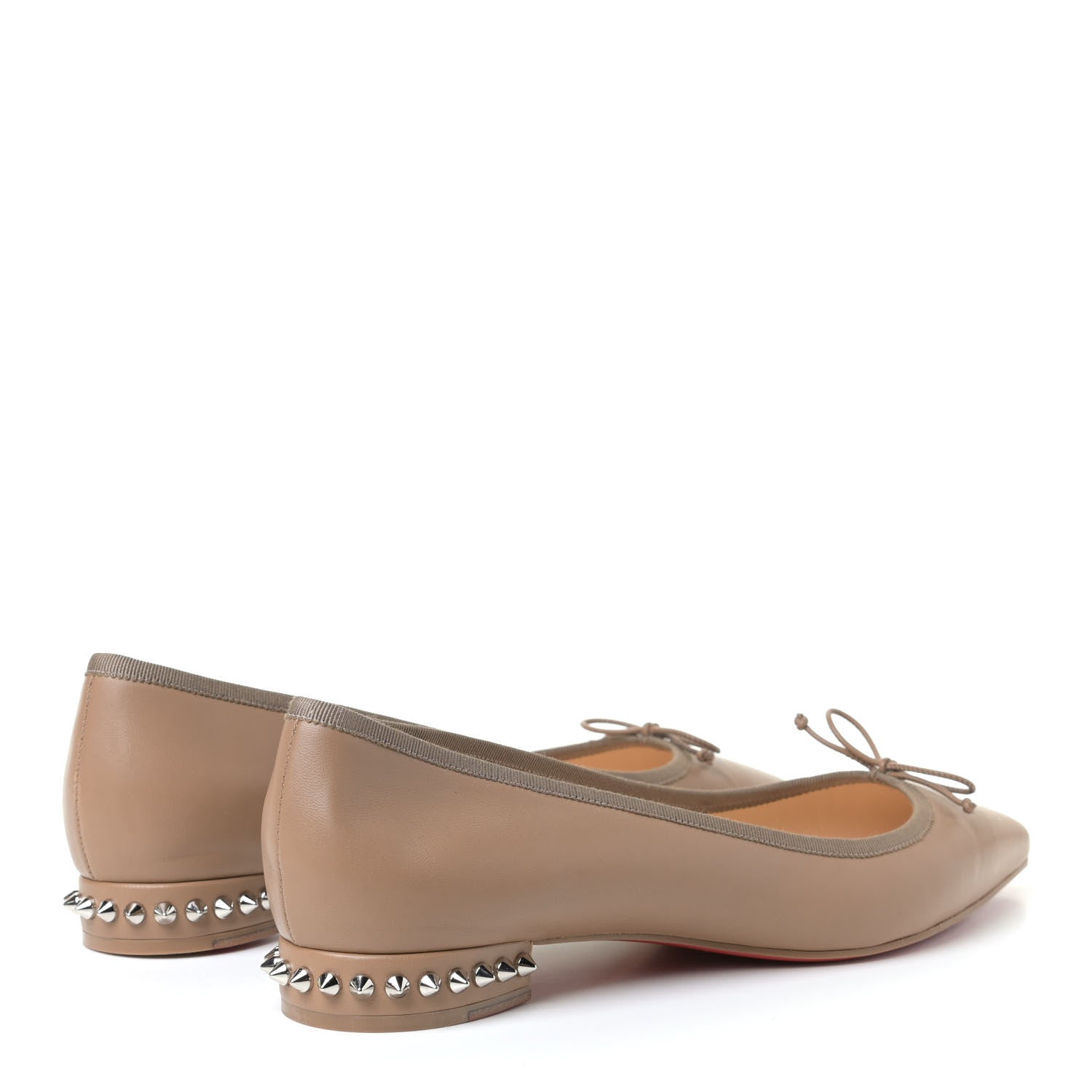 Christian Louboutin Nappa Spiked Hall Flats 41 Nude 3 of 4