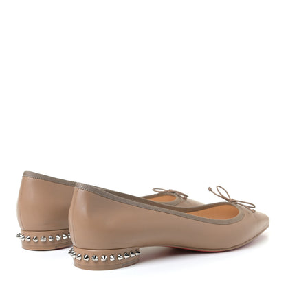 Christian Louboutin Nappa Spiked Hall Flats 41 Nude 3 of 4