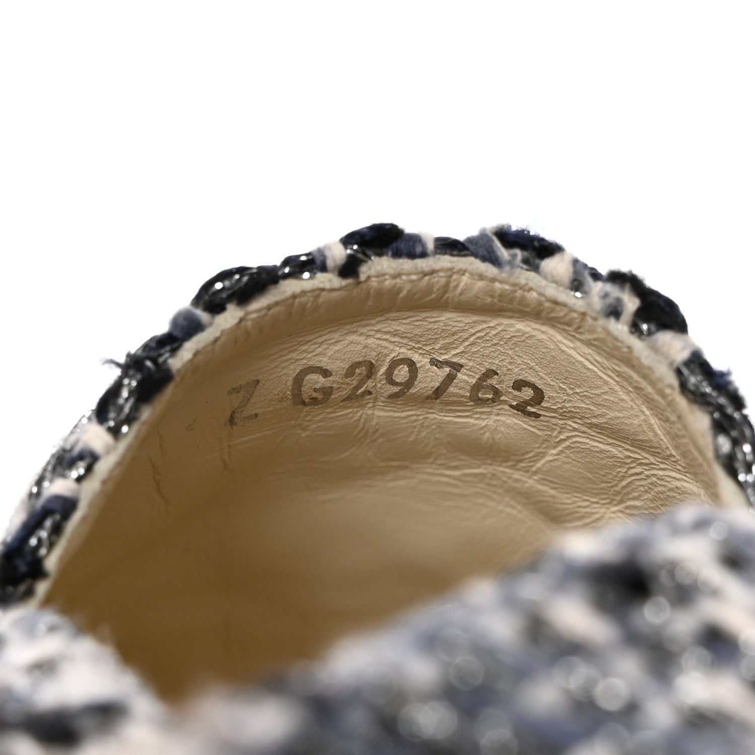 Chanel Metallic Tweed Lambskin CC Espadrilles 37 Blue Black Silver 9 of 9
