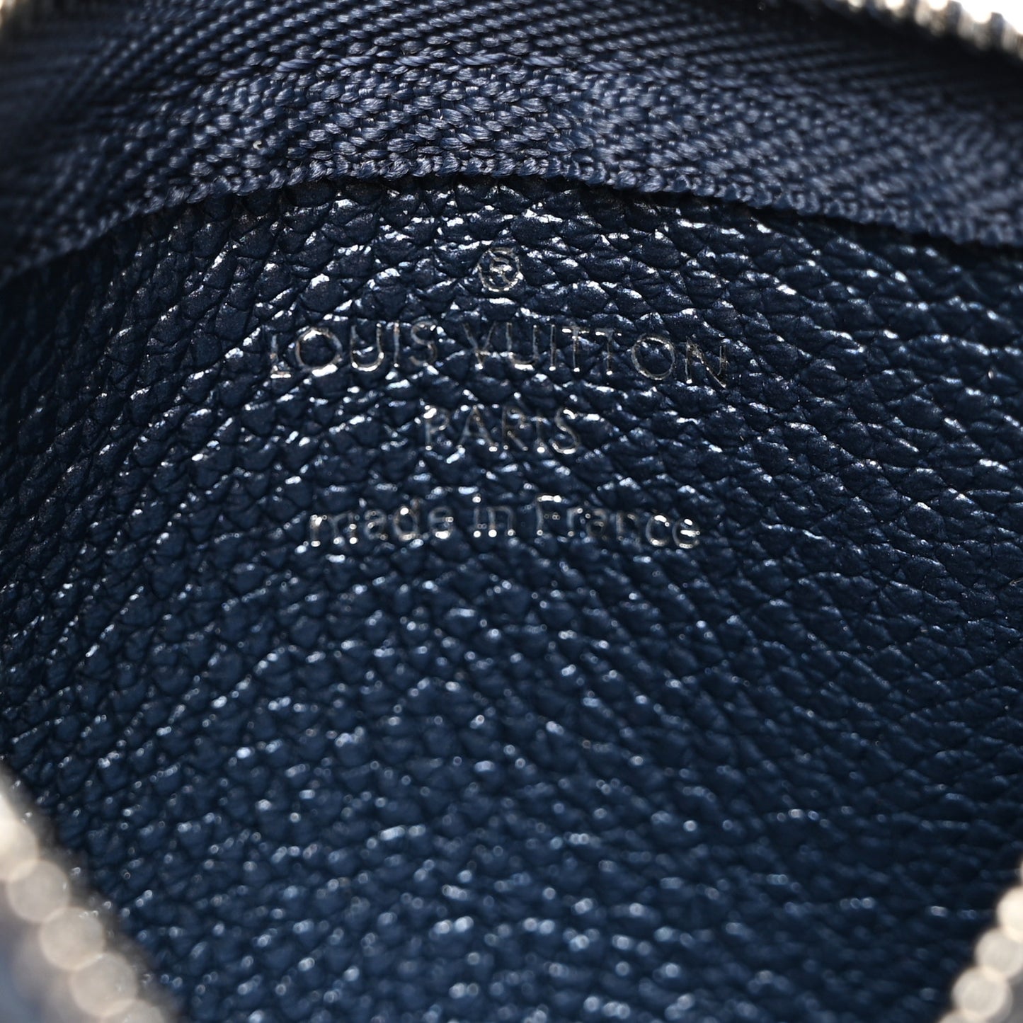 Metallic Empreinte Monogram Giant Key Pouch Navy Nacre