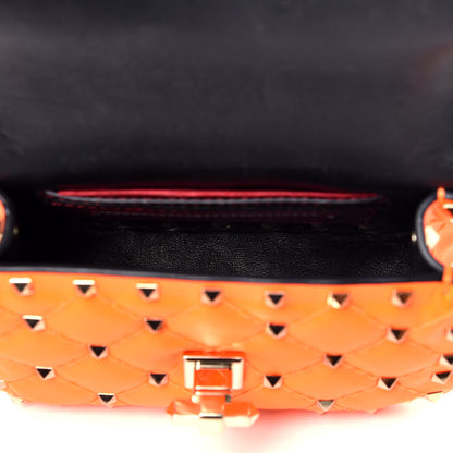 Valentino Garavani Calfskin Micro Rockstud Spike Shoulder Bag Orange 5 of 9