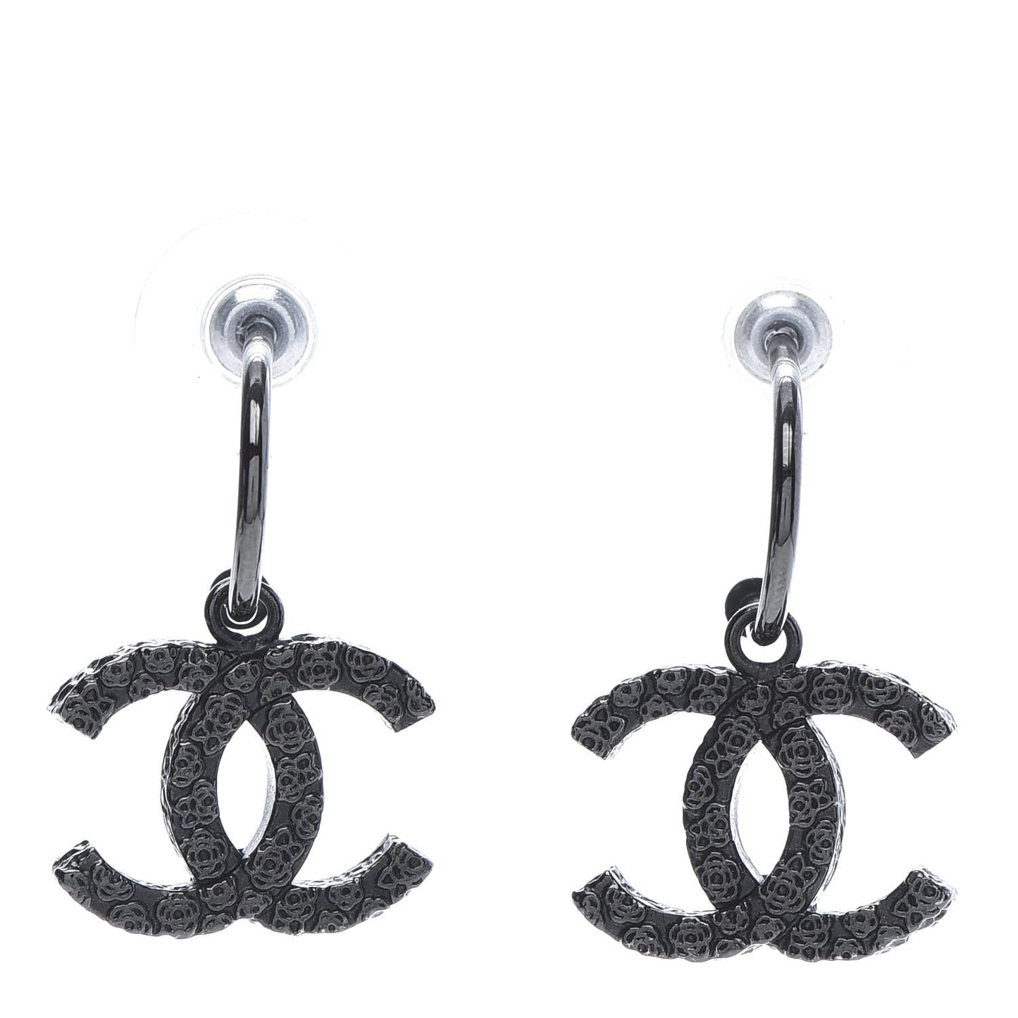 CC Camellia Drop Earrings Black