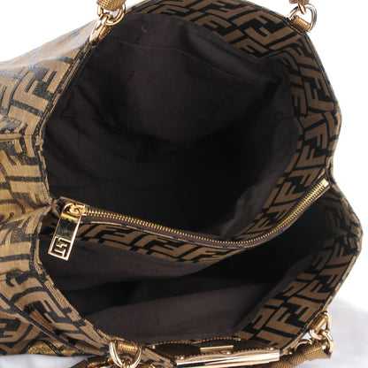 Fendi Metallic Lurex Zucca Mia Tote Bronze 5 of 8