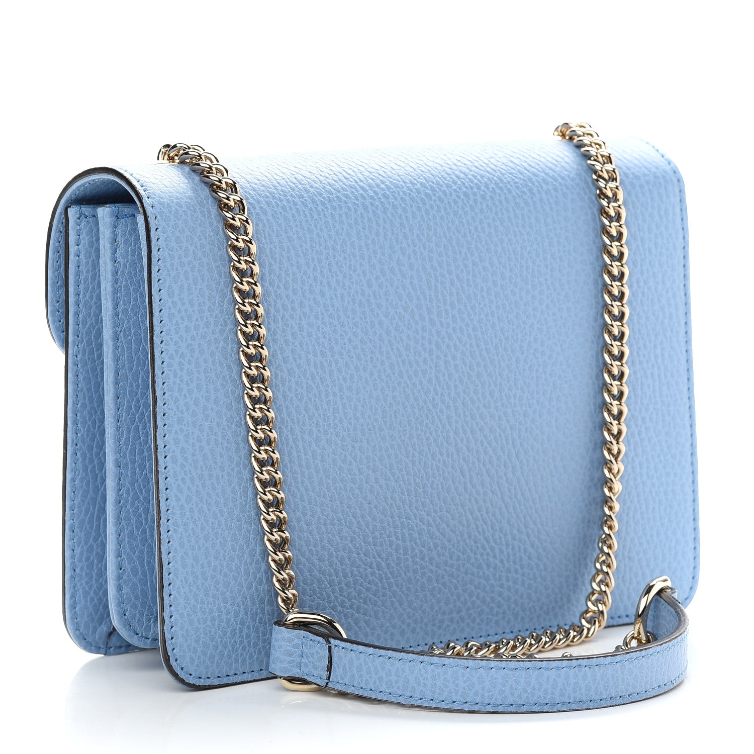 Gucci Dollar Calfskin Small Interlocking G Shoulder Bag Mineral Blue 3 of 10