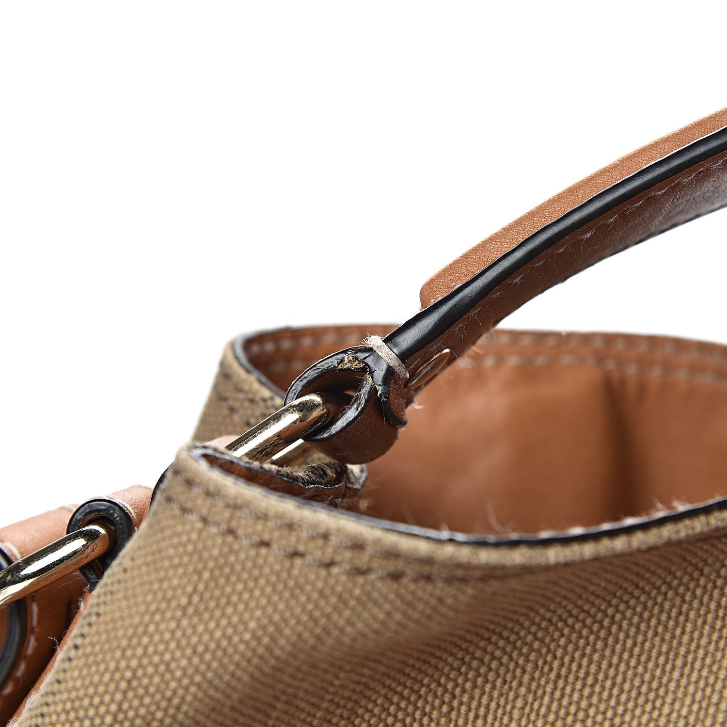 Burberry Canvas Mega Check Medium Ashby Hobo Saddle Brown 18 of 19