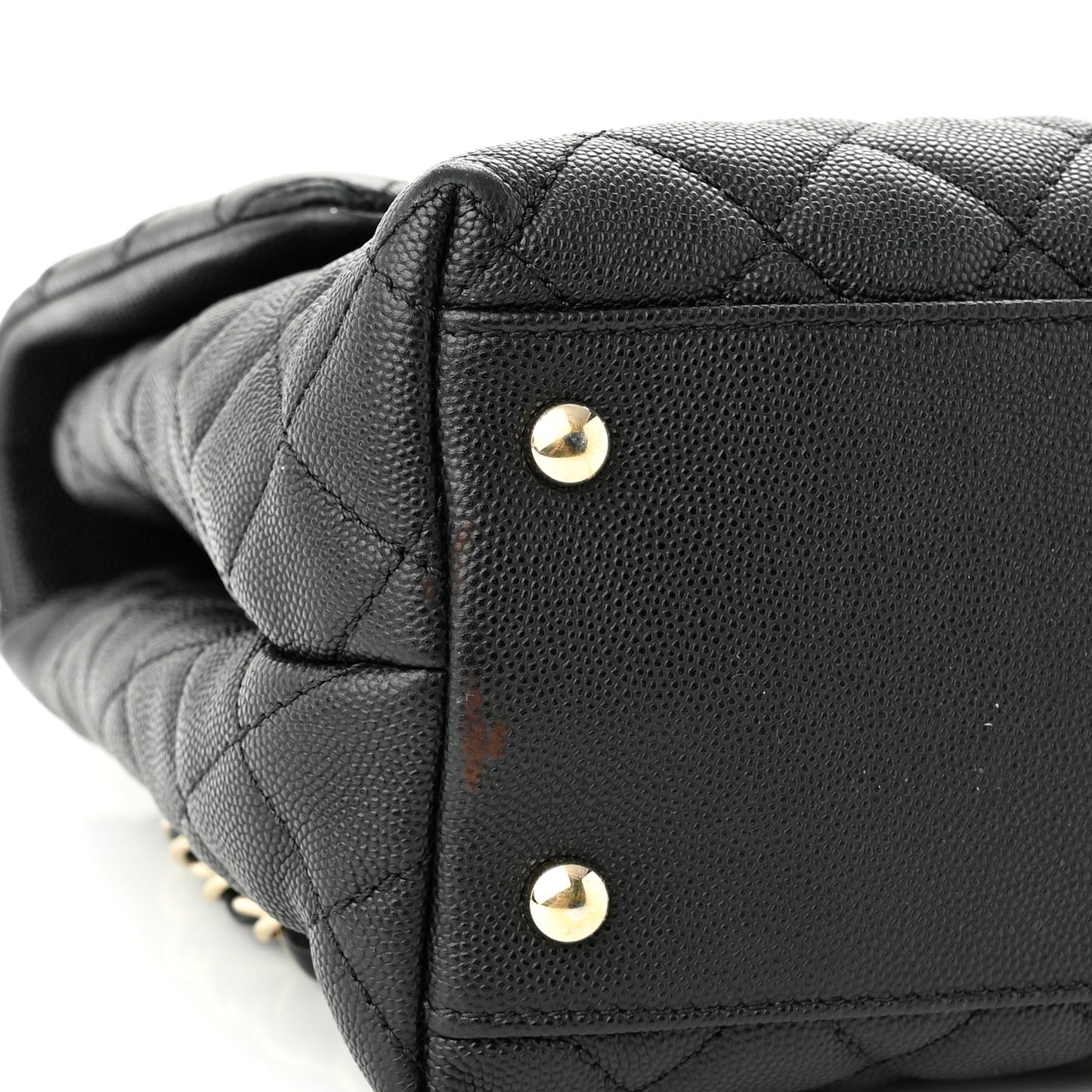 Caviar Quilted Medium Coco Handle Flap Black