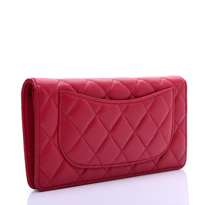 Chanel Lambskin Quilted Yen Wallet Fuchsia 3 of 12