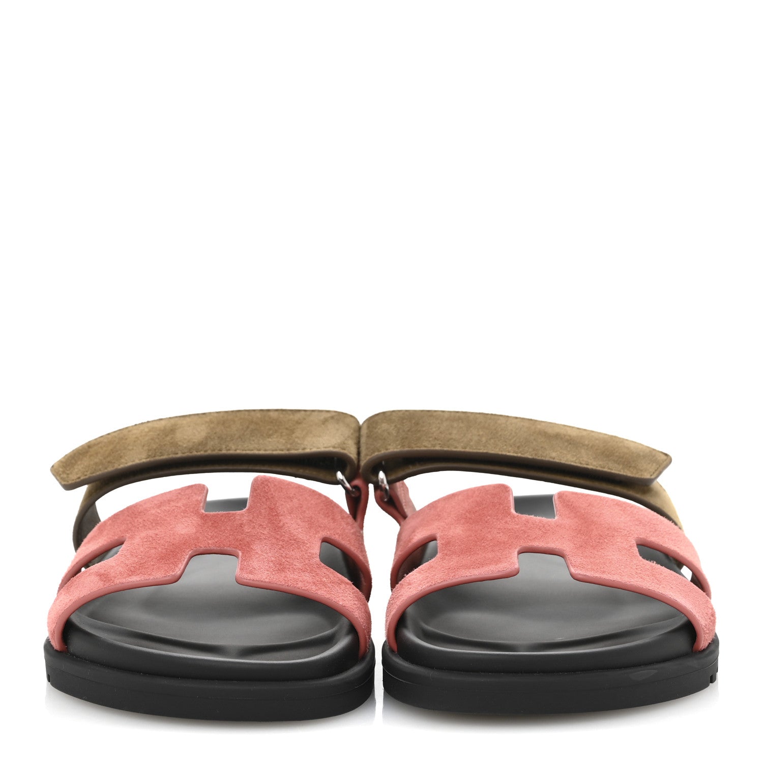 Hermes Suede Goatskin Womens Chypre Sandals 37.5 Rose Du Desert Toundra 3 of 9