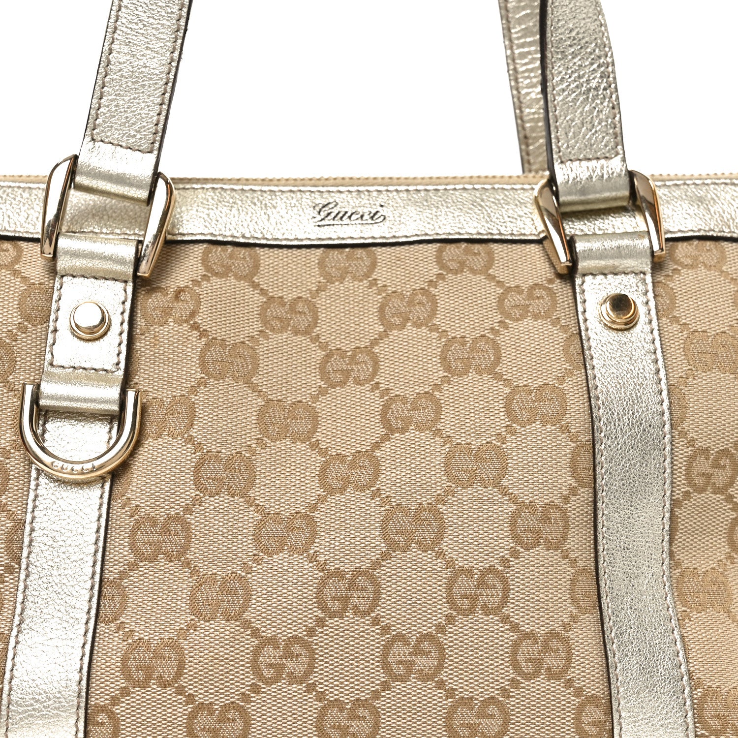 Gucci Monogram Small Abbey Tote  Gold 8 of 10