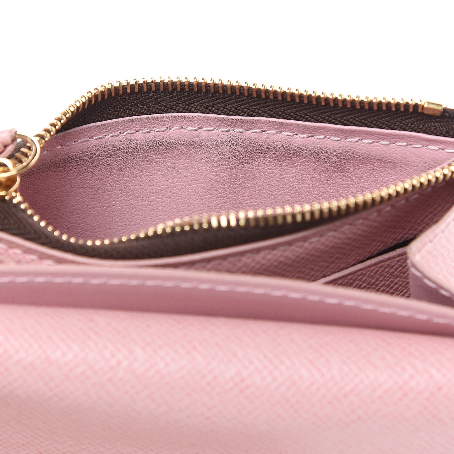 Damier Ebene Rosalie Coin Purse Rose Ballerine