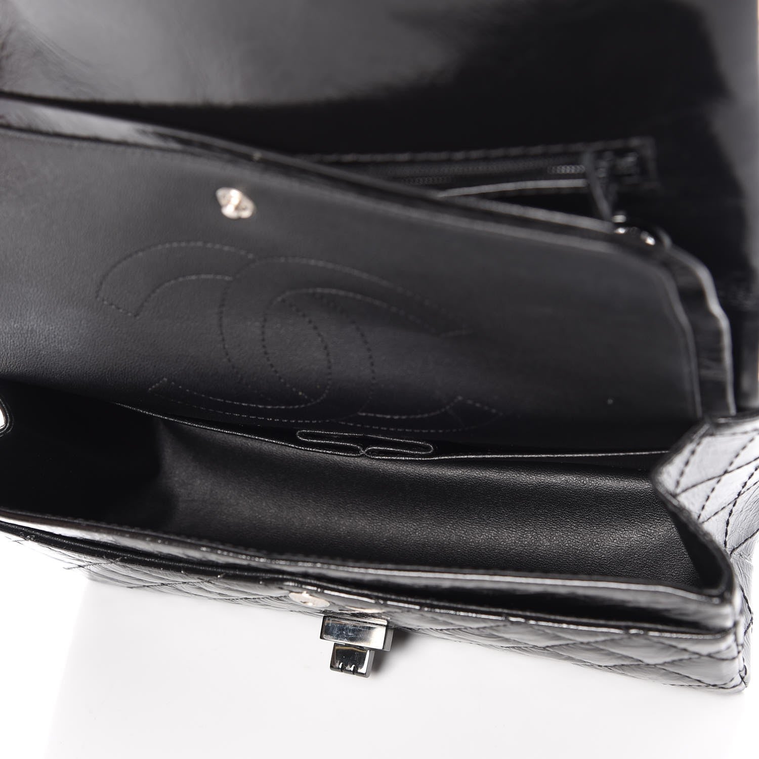 Chanel Glazed Calfskin Quilted 2.55 Reissue 225 Flap Black 6 of 9