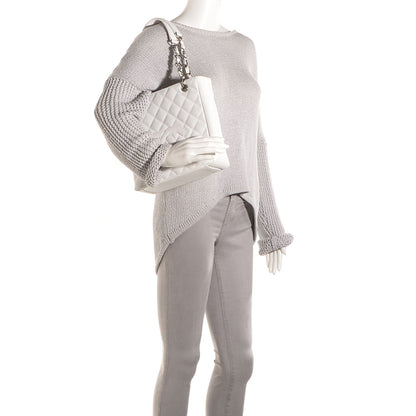 Chanel Caviar Quilted Petit Shopping Tote PST White 2 of 8