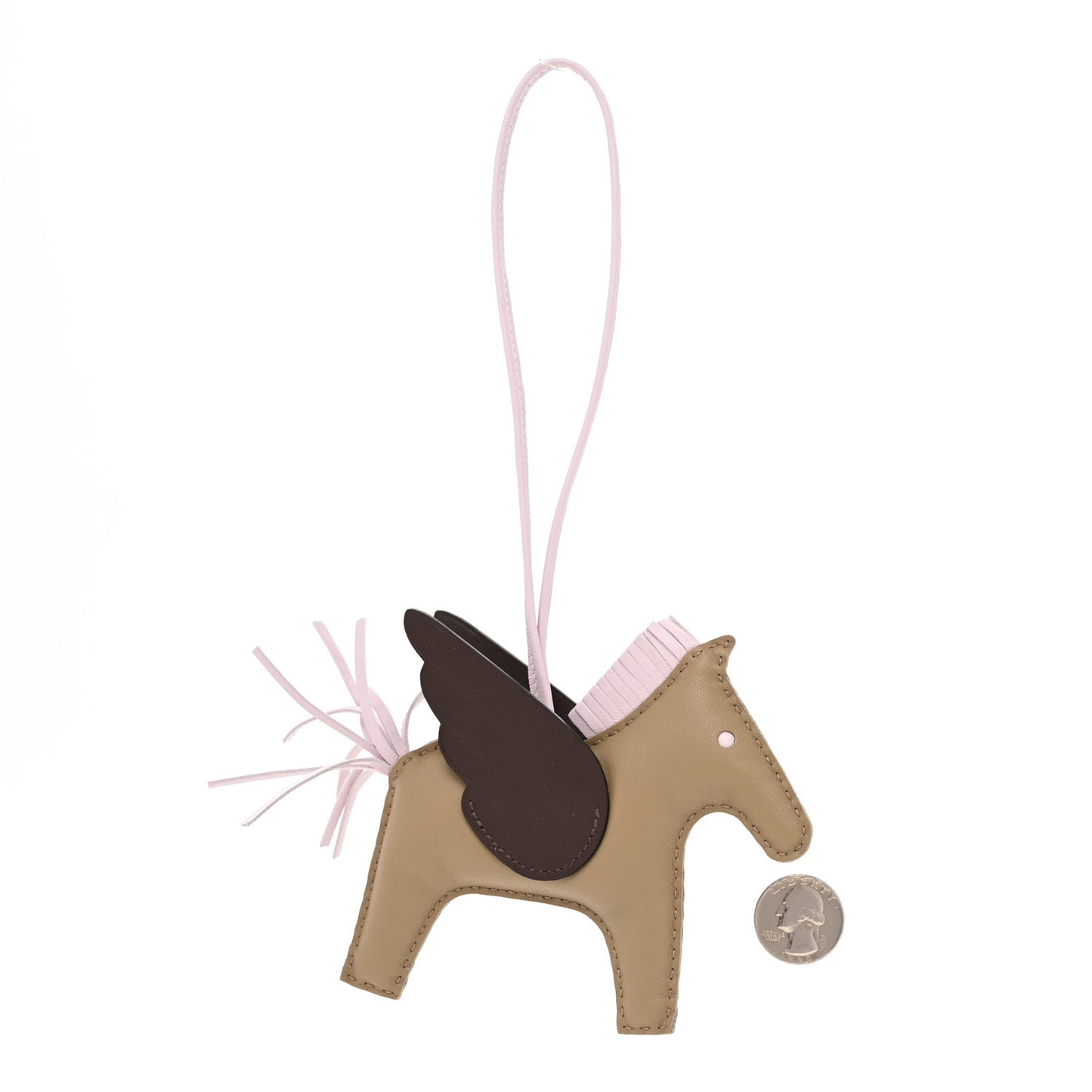 Milo Lambskin Grigri Rodeo Pegase Horse Bag Charm MM Beige Marfa Mauve Pale Moka