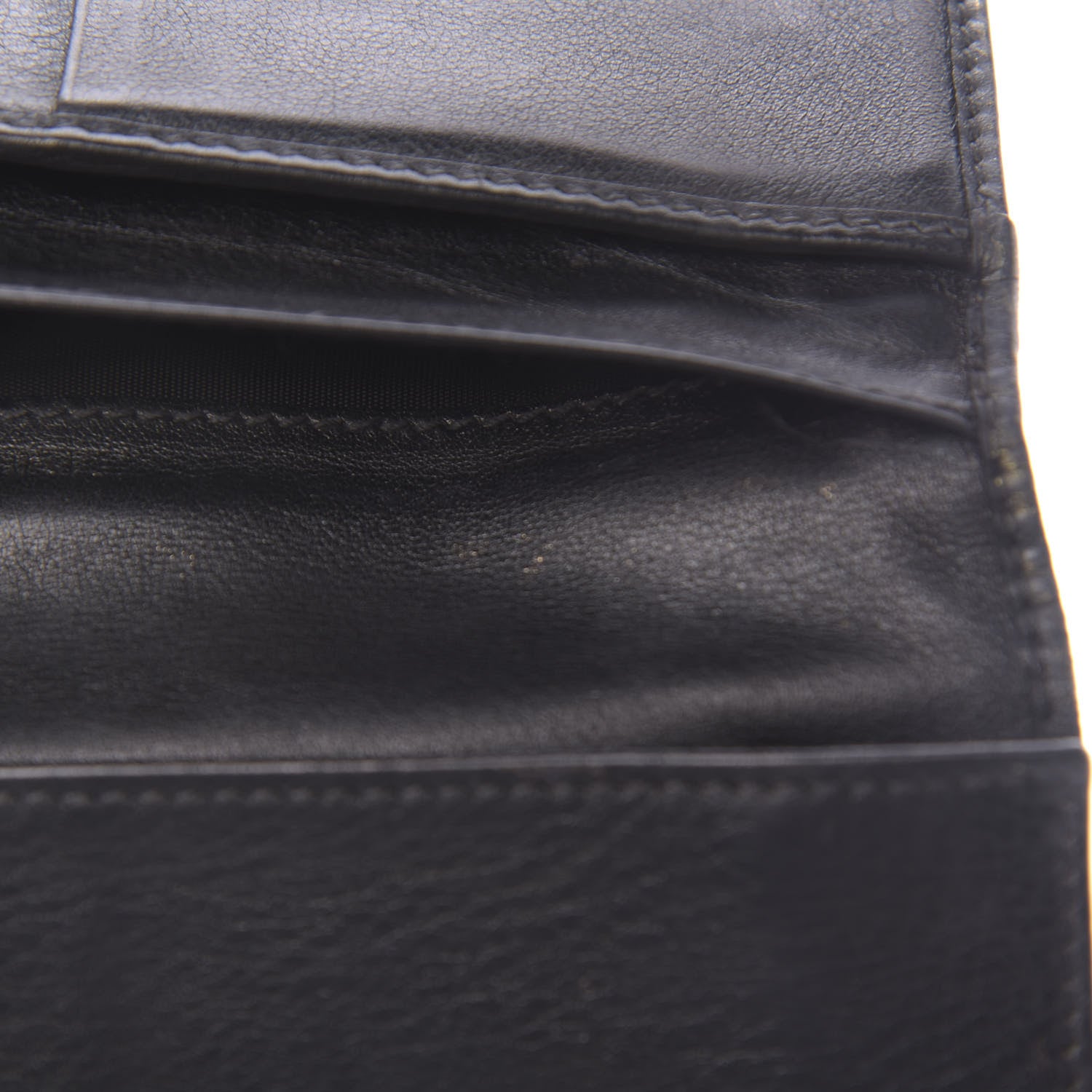 Gucci Guccissima Margaux Calfskin Icon Bar Continental Flap Wallet Black 11 of 15