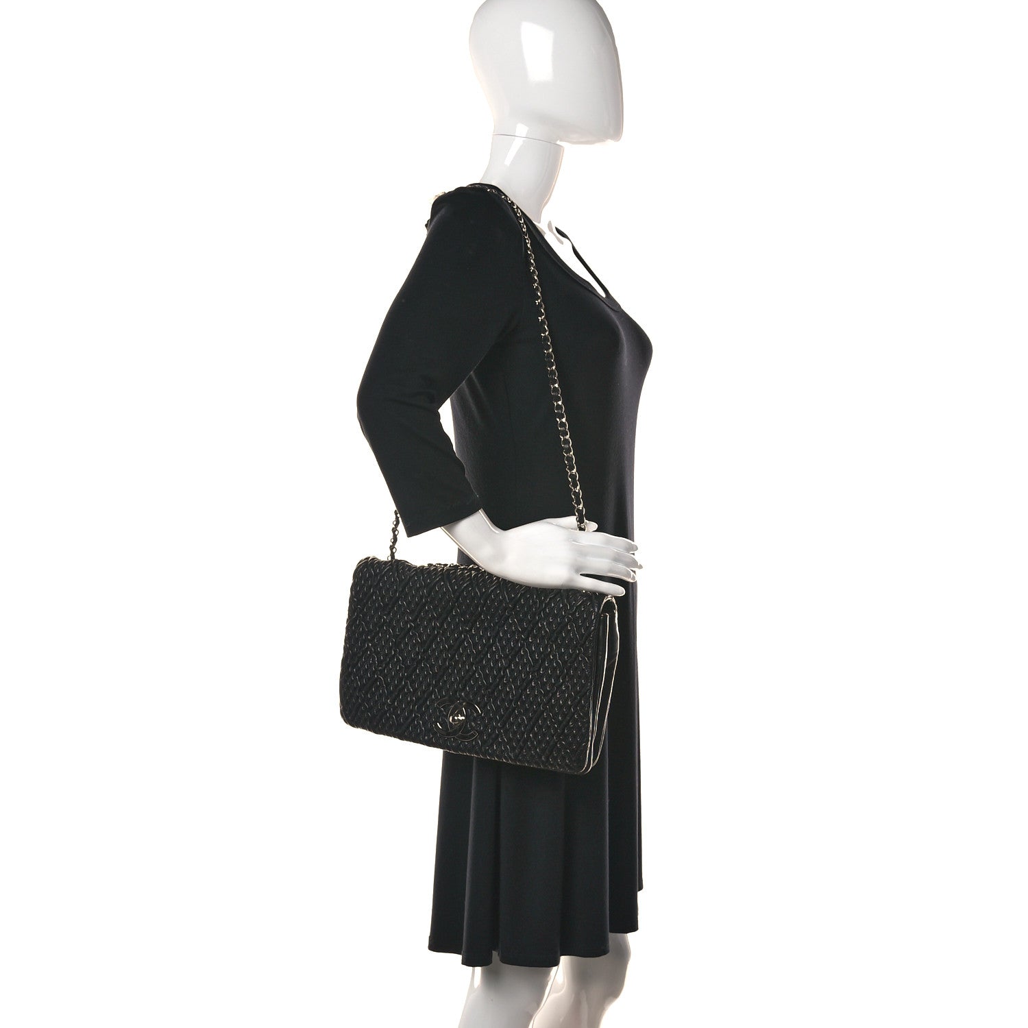 Chanel Lambskin Astrakan Single Flap Black 2 of 14